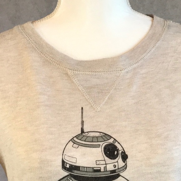 Star Wars shirt size medium 7/9 beige black BB8 - Picture 2 of 5